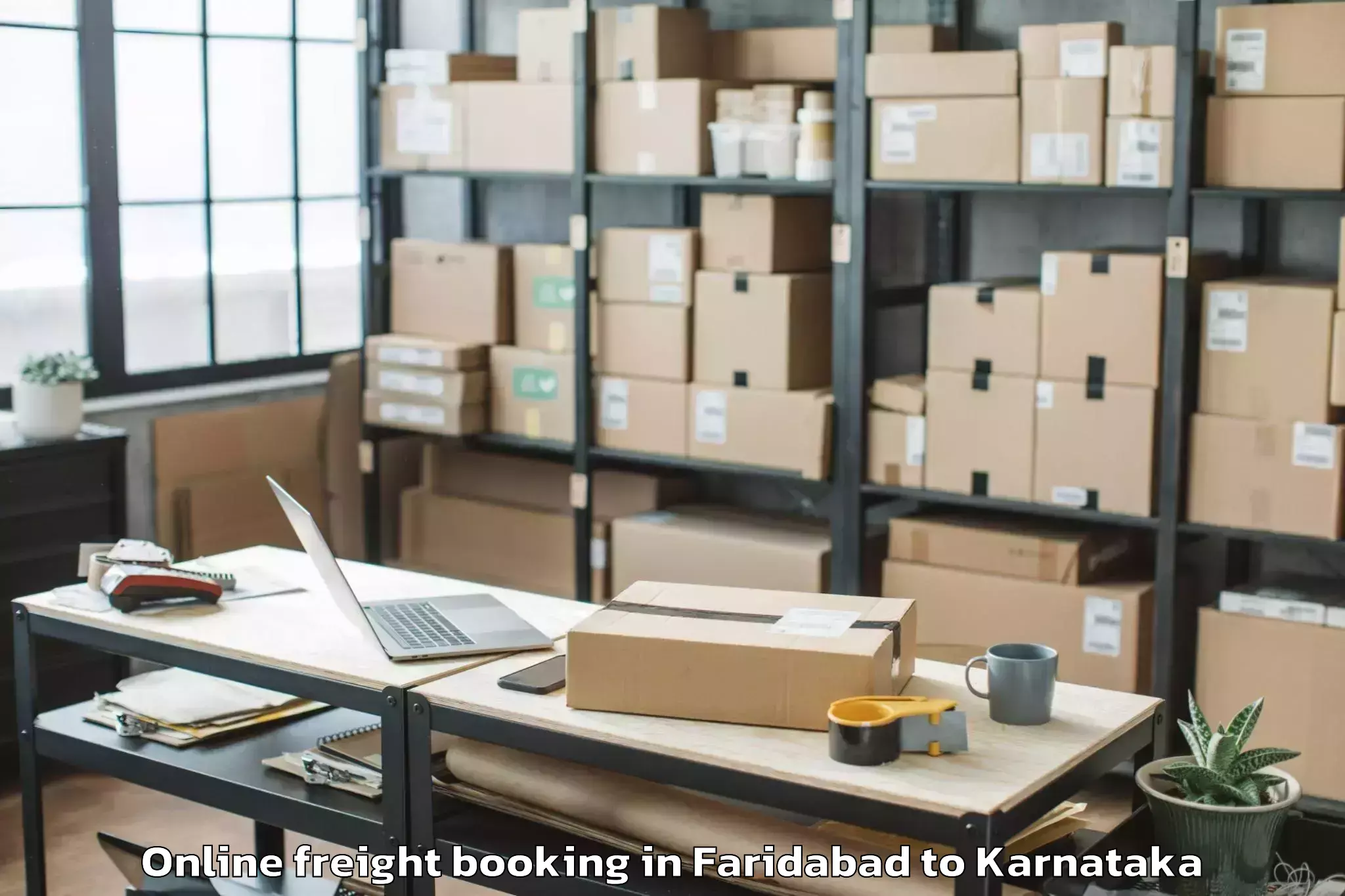 Trusted Faridabad to Maddur Online Freight Booking